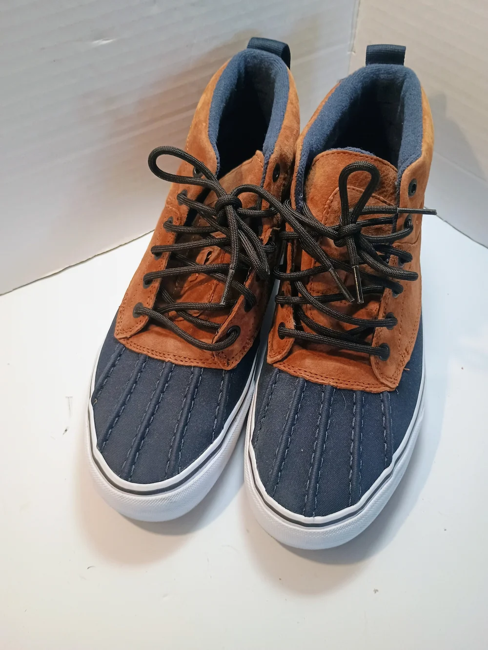 Vans SK8-HI Duck Boot Brown/Navy Mens-8.5 W-10 Scotchguard, Great Cond